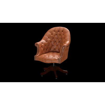 Director's Swivel Chair karfás forgószék premium B bőrrel - Old English Bruciato színben