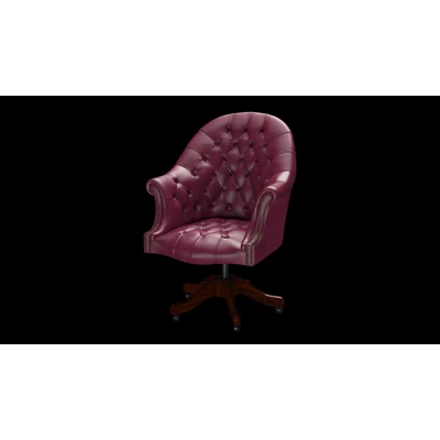 Director's Swivel Chair karfás forgószék premium B bőrrel - Old English Burgundy színben