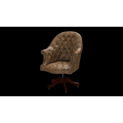 Director's Swivel Chair karfás forgószék premium B bőrrel - Etna Brandy színben