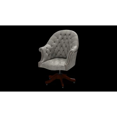 Director's Swivel Chair karfás forgószék premium B bőrrel - Etna Grey színben