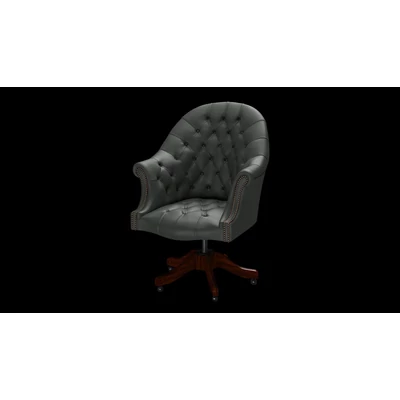 Director's Swivel Chair karfás forgószék premium B bőrrel - Vele Charcoal Grey színben