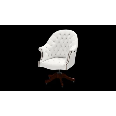 Director's Swivel Chair karfás forgószék premium B bőrrel - Vele Brilliant White színben