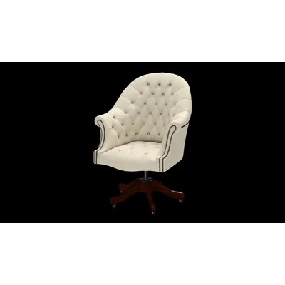 Director's Swivel Chair karfás forgószék premium B bőrrel - Vele Ivory színben