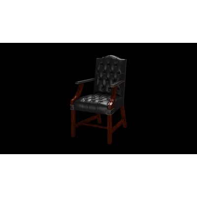 Gainsborough Chair karosszék premium B bőrrel - Old English Black színben