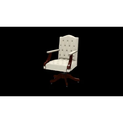 Gainsborough Swivel Chair karfás forgószék premium B bőrrel - Vele Old English White színben