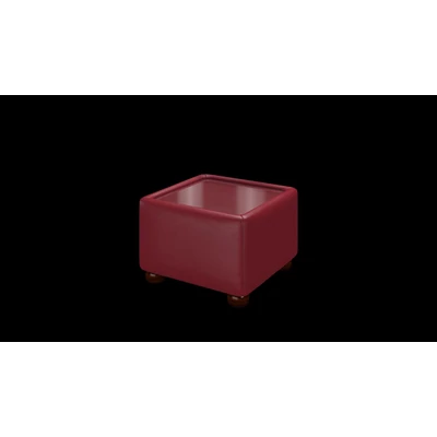 Irving Pouffe Table dohányzóasztal premium B bőrrel - Vele China Red színben