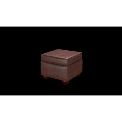 Irving Pouffe Box puff premium B bőrrel - Old English Dark Brown színben