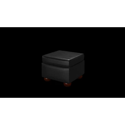 Irving Pouffe Box puff premium B bőrrel - Old English Black színben