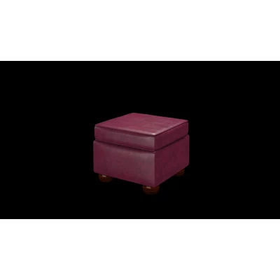 Irving Pouffe Box puff premium B bőrrel - Old English Burgundy színben