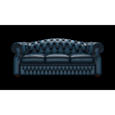 Lawrence 3-személyes kanapé standard bőrrel - Antique Blue színben