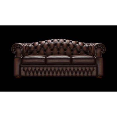 Lawrence 3-személyes kanapé standard bőrrel - Antique Brown színben