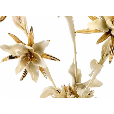 Tall ceramic vase with flower.