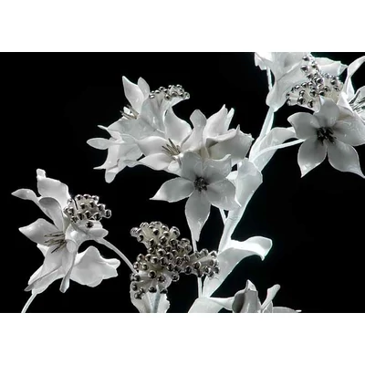 Modern ceramic vase with flowers.