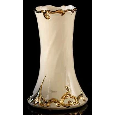 Kerámia váza - krémszínű, arany