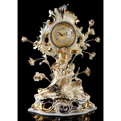 Ceramic clock with roses.