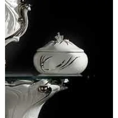 Kerámia ékszerdoboz, Az Éj Királynője - fehér, platina