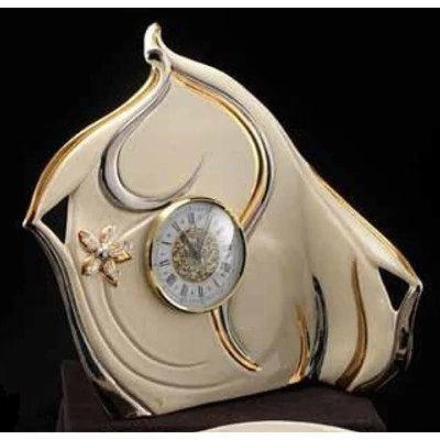 Kerámia óra - krémszínű, arany, platina