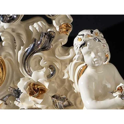 Ceramic wall clock, with angel.