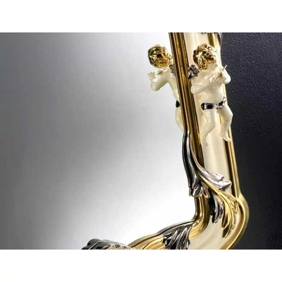 Ceramic console with mirror with angels.