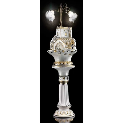 Ceramic fountain: Rialto of Venice with bridge, with pedestal number 628, with built-in lighting (2 pcs).