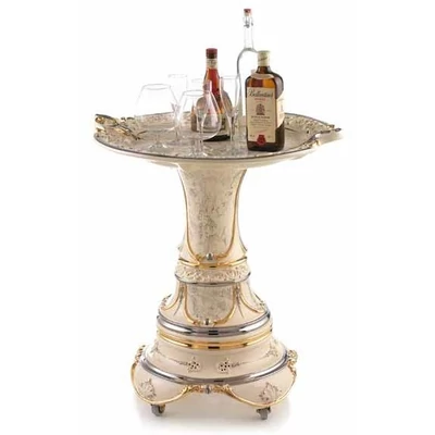 Decorated ceramic rack. Color: cream color, gold, platinum