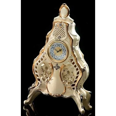 Perla ceramic clock with flowers.