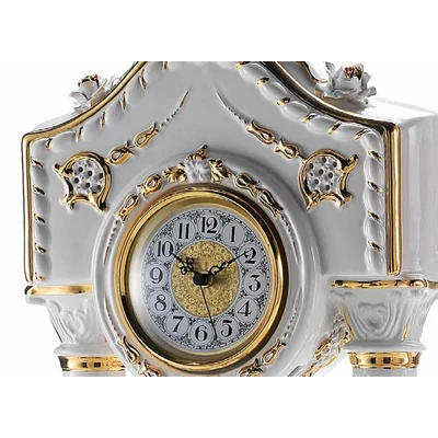 Ceramic pendulum clock with flower.