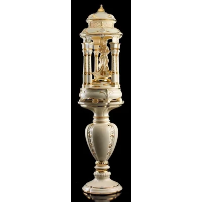 Small ceramic pavilion (tower) with pedestal, rotatable/movable, with built-in lighting (3 pcs).