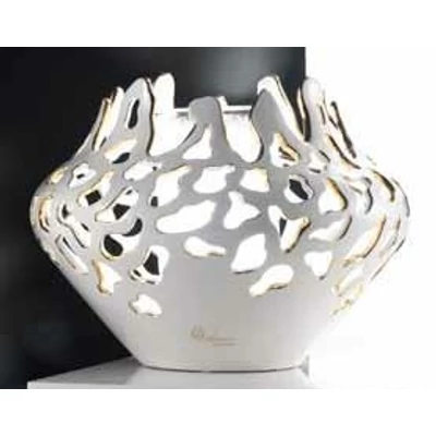 Short ceramic lamp with built-in lighting (3 pcs) with glass.