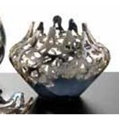 Short ceramic lamp with built-in lighting (3 pcs) with glass.