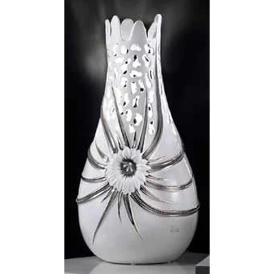 Large ceramic lamp, with original Swarovski crystals, with built-in lighting (3 pcs), with glass.