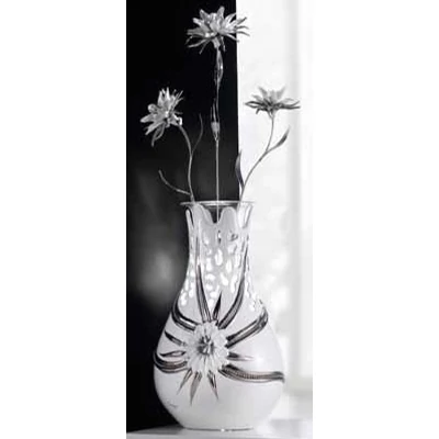 Medium size ceramic lamp, with original Swarovski crystals, with built-in lighting (3 pcs), with glass.