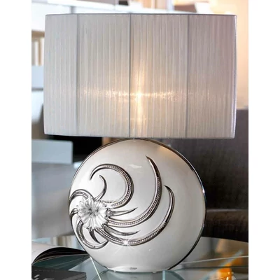 Kisméretű kerámia lámpa, eredeti Swarovski kristályokkal - fehér, platina