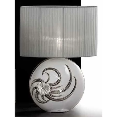 Small ceramic lamp, with original Swarovski crystals. Color: white, platinum