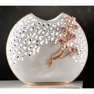 Maxi size ceramic lamp, with original Swarovski crystals.