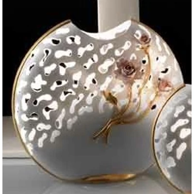 Medium size ceramic lamp, with original Swarovski crystals.