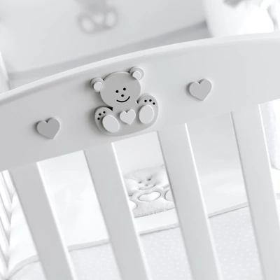 Charly chest of drawers with diaper changing and bathing kit, with 3 drawers - white-grey