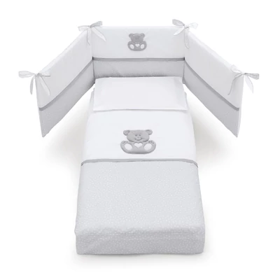 Charly crib - white-grey