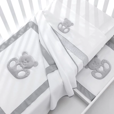 Charly crib - white-grey