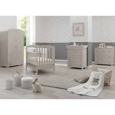 Charly chest of drawers with diaper changing and bathing kit, with 3 drawers - sand color