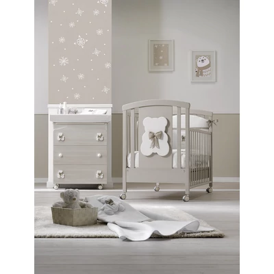 Dudu chest of drawers with diaper changing and bathing kit, with 3 drawers - sand color