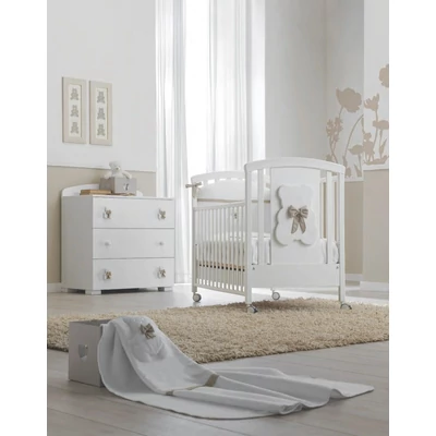 Dudu chest of drawers with diaper changing and bathing kit, with 3 drawers - white-sand color