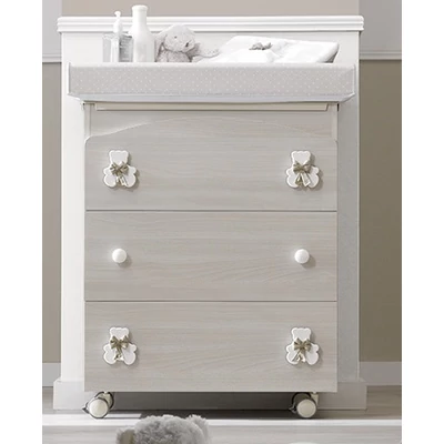 Dudu chest of drawers with diaper changing and bathing kit, with 3 drawers - sand color