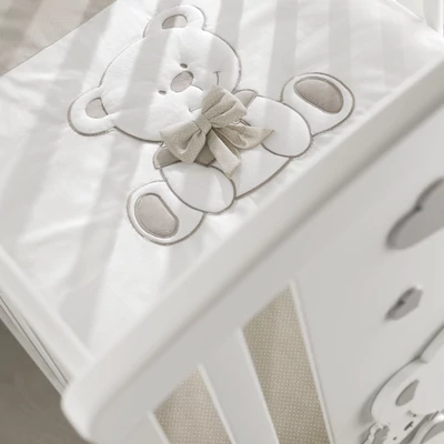 Tato crib - white-light blue