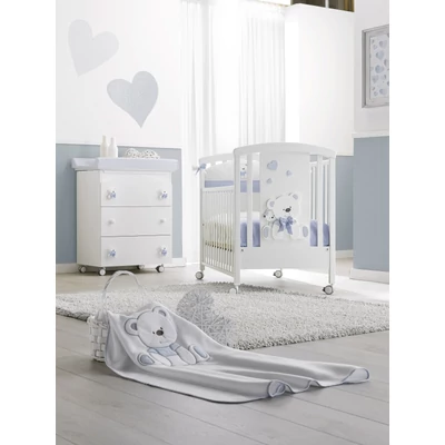 Tato crib - white-light blue