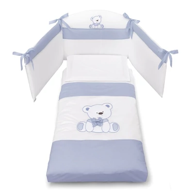 Tato crib - white-light blue