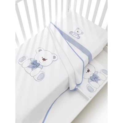 Tato crib - white-light blue