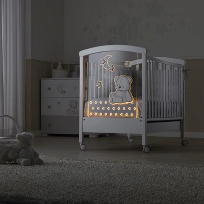 Stella Magic crib - white-grey