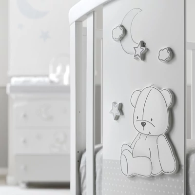 Stella crib - white-grey