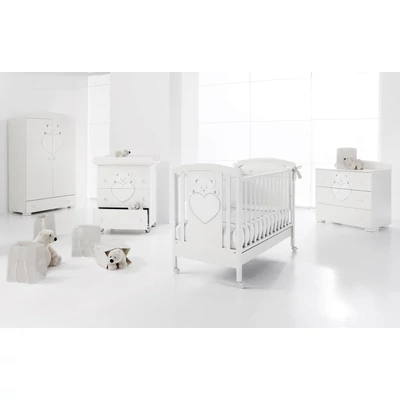 Lulu chest of drawers with diaper changing and bathing kit, with 3 drawers - white